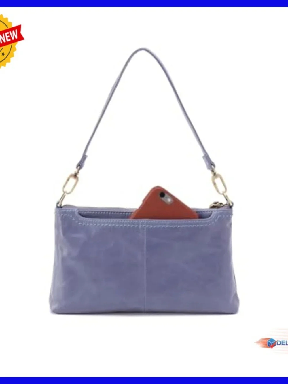 Leather Crossbody Bag Convertible Strap Phone Pocket Hobo Baguette